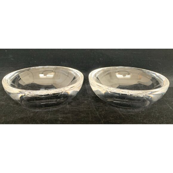 Orrefors Crystal Bowls Set of Two Sweetie Snowflake Pattern by Rytkonen 5.5" Dia - Picture 3 of 7